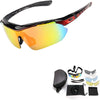 Anti-UV400 Cycling Glasses, Polarized Sports Sunglasses with 4 Interchangeable Lenses