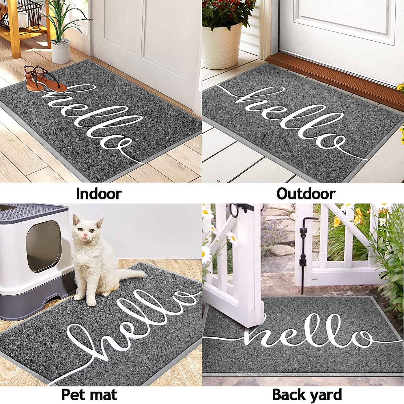 36"x 24" Grey Welcome Mat 