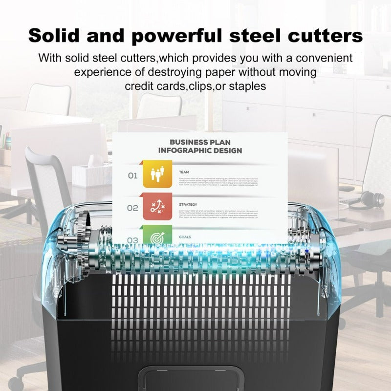 6-Sheet Cross Cut Paper Shredder Home Office Use Shredder with Handle