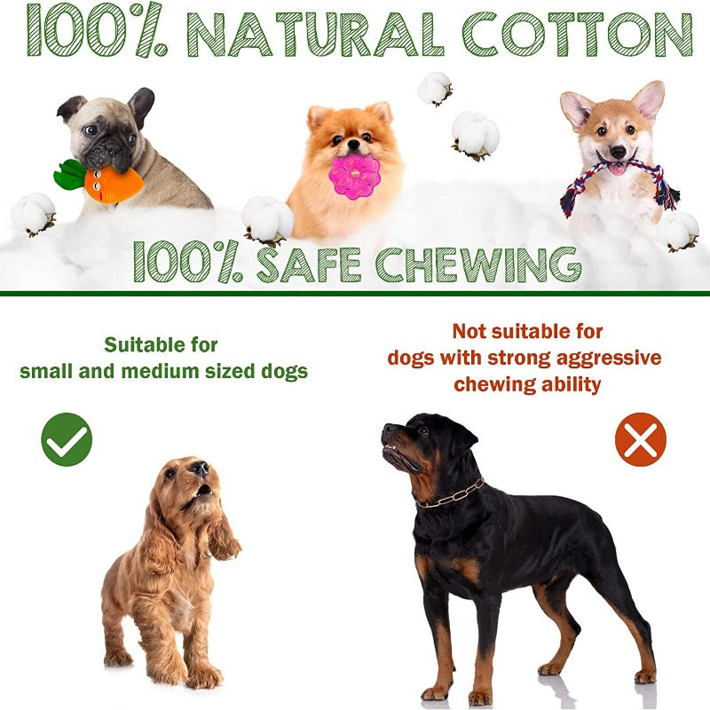 18 Pack Dog Toys for Small Dogs - Safe & Durable Cotton Dog Ropes & More