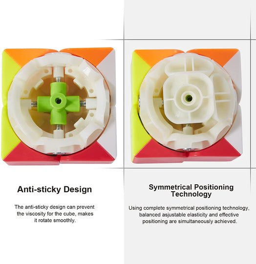 2x2x2 Speed Cube - Fast Smooth Turning - Solid Durable & Stickerless