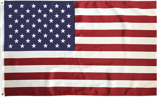 American 3X5-USA 3x5 Feet Outdoor, Heavy Duty Nylon US Flags with Embroidered Stars, Sewn Stripes and Brass Grommets, Red, White, Blue