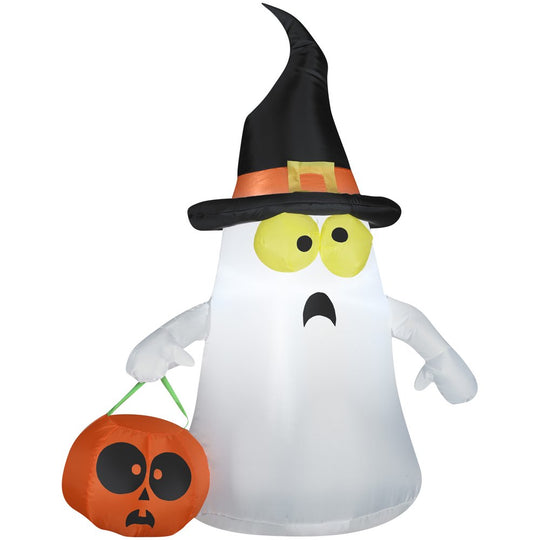 Airblown Inflatables 3.5FT Tall Halloween Inflatable Cute Ghost with Witch Hat