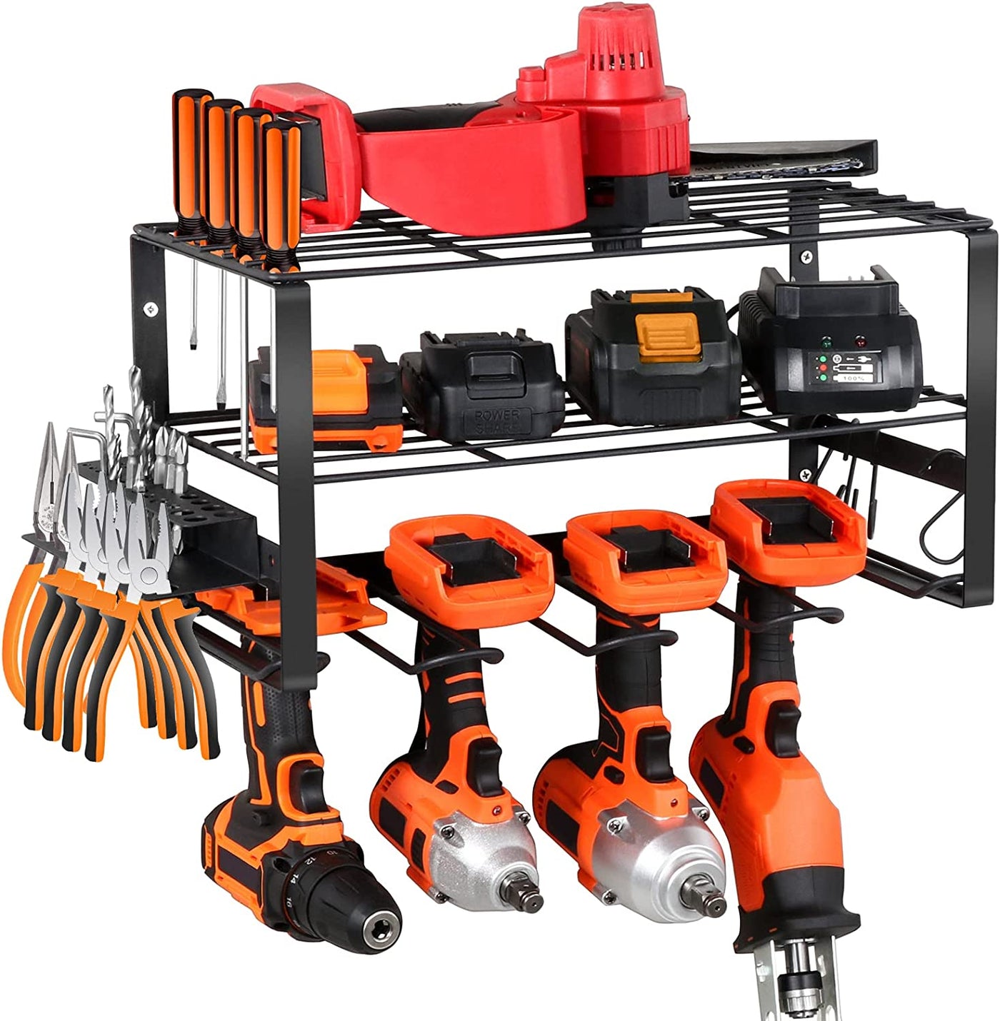 Heavy Duty Storage with 4 Drill Holders 