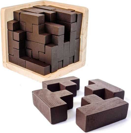 Wooden Brain Teaser Puzzle - Jigsaw Logic Puzzle