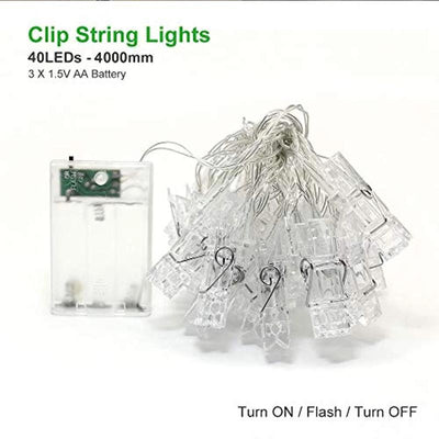 Battery Operated LED Hanging Decorative Picture Photo Clip String Lights
