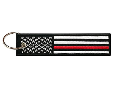 Flag Keychain Tag with Key Ring, EDC for Motorcycles, Scooters, Cars and Gifts (USA Thin Blue Line)