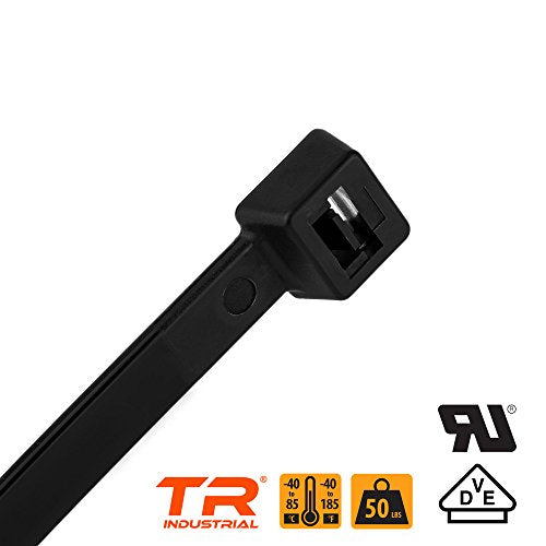 TR Industrial TR88302 Multi-Purpose Cable Tie (100 Piece), 8", Black
