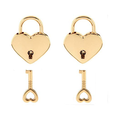 2 Pack: Mini Heart-Shaped Padlocks