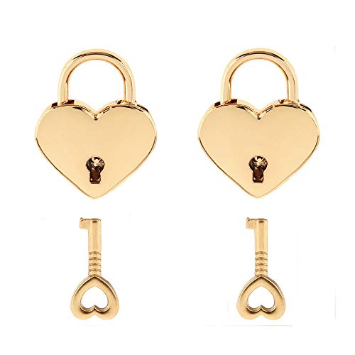 2 Pack: Mini Heart-Shaped Padlocks