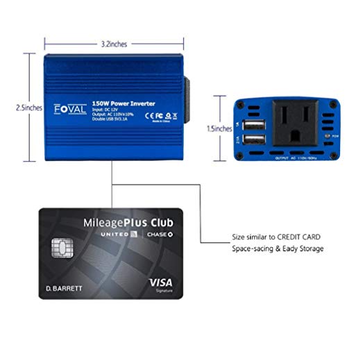 150W Car Outlet Power Converter with 3.1A Dual USB Charge Ports