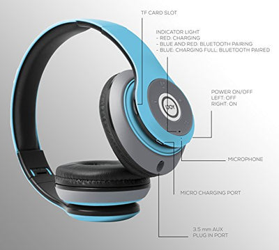 Rechargeable Wireless Bluetooth Foldable Over-Ear Headphones with Mic