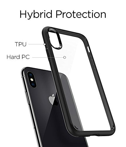 Spigen Ultra Hybrid iPhone X Case with Air Cushion Technology and Hybrid Drop Protection