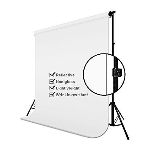 Studio 6 ft X 9 ft White Photo Video Photography Studio Fabric Backdrop Background Screen, JSAG103
