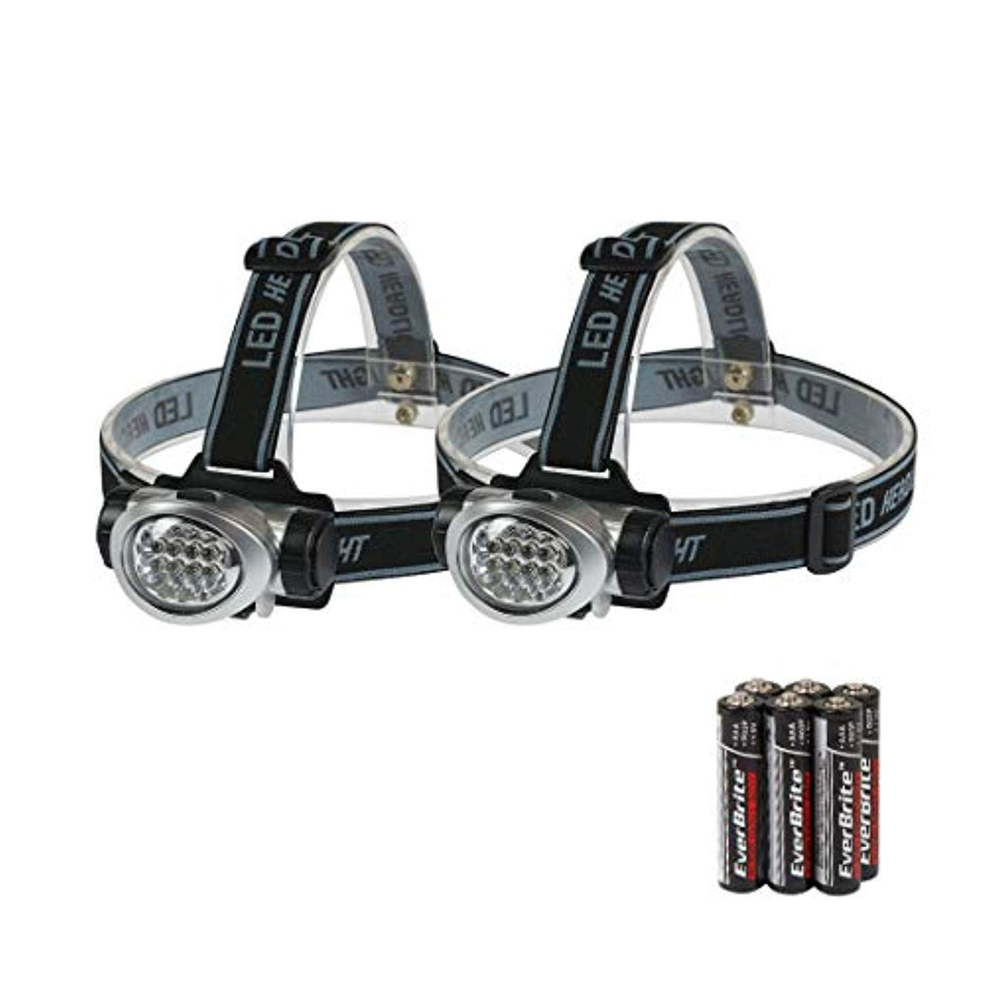 2 Pack: Headlamp 8 LEDs Flashlight - 4 Modes