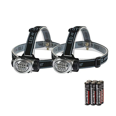 2 Pack: Headlamp 8 LEDs Flashlight - 4 Modes