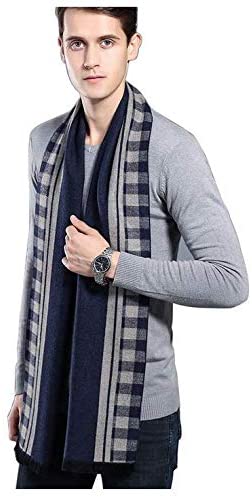 Men's Winter Scarf,Cashmere & Wool Blend Scarves for Mens 70"x12" Super Soft Warm Scarf