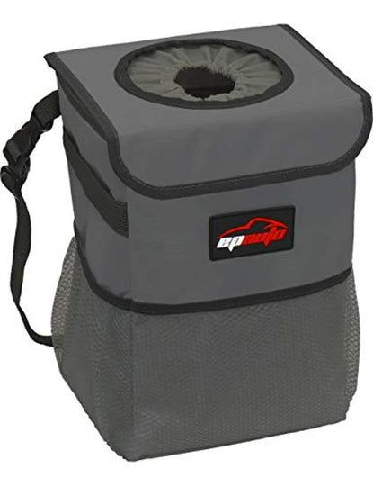 Waterproof Vehicle Trash Can with Lid and Storage