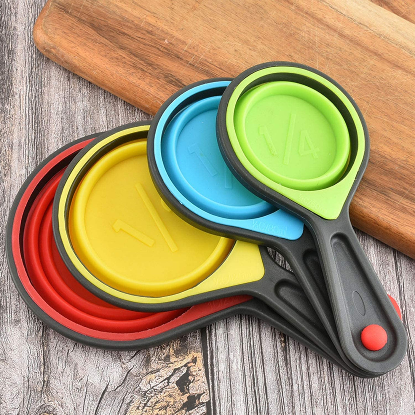 8 Piece Collapsible Measuring Cups, Silicone Measuring Cups 