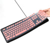 Silicone Keyboard Cover Skin for Logitech Ergonomic Desktop USB Wired Keyboard Waterproof Protector Accessories (Pink)