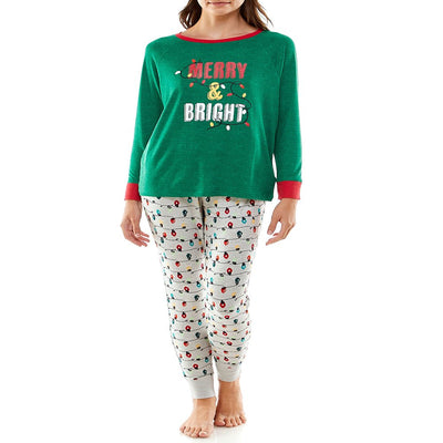  Merry and Bright Matching Family Christmas Pajamas, 2-Piece