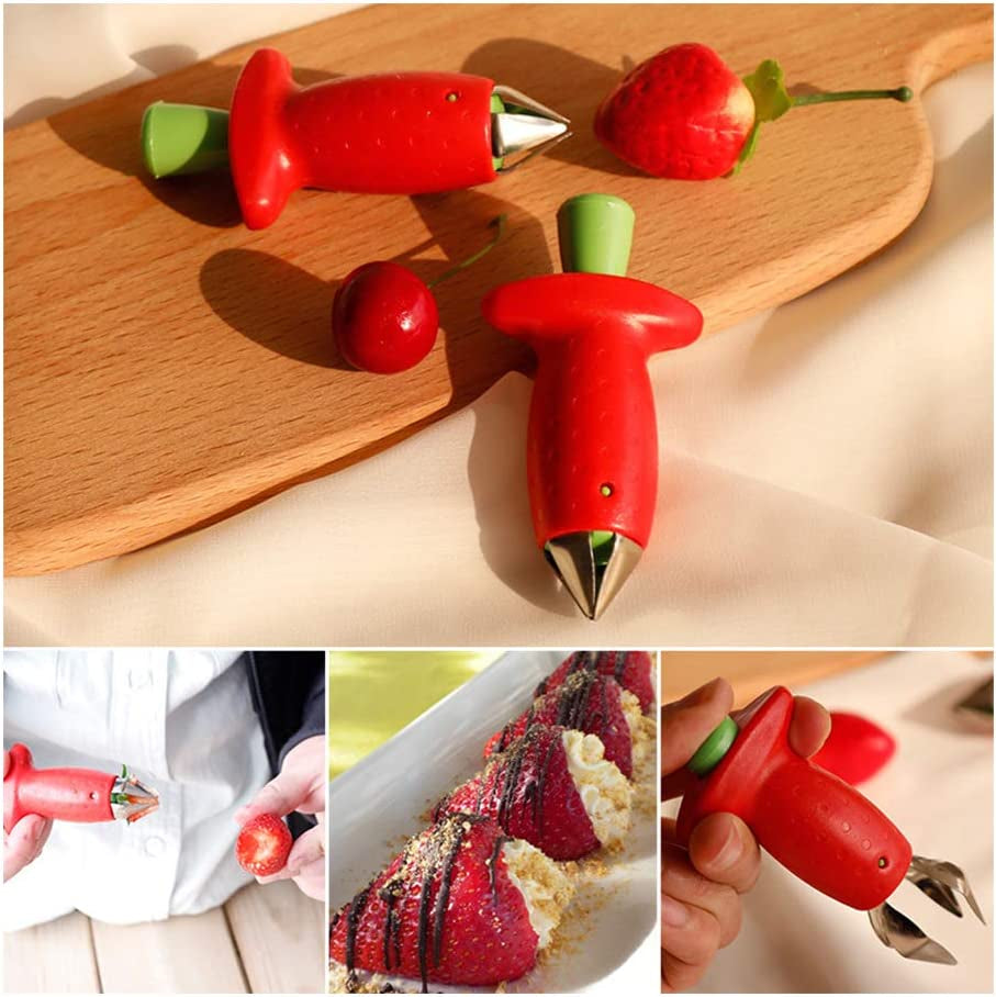 Strawberry Huller Stem Remover and Strawberry Slicer Set