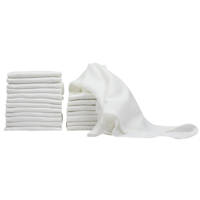 20 Pack, Flour Sack Kitchen Towel Set, White