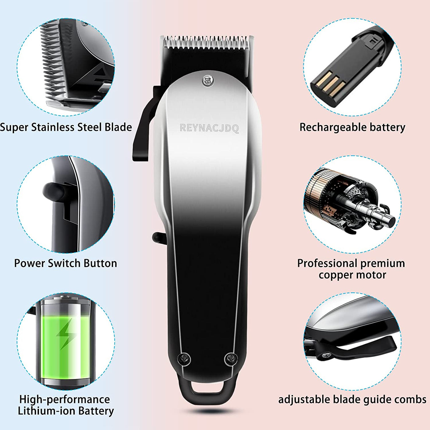  Dog Clippers for Grooming Low Noise Rechargeable 