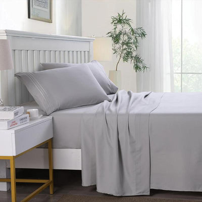 4 Pieces Wrinkle & Fade Resistant Soft Brushed Microfiber Bed Sheet Set
