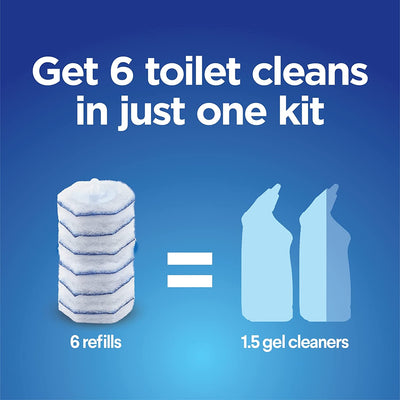 Disposable Toilet Cleaning System and 6 Refill Heads