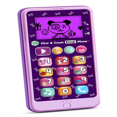 Leapfrog Chat and Count Emoji Phone, Violet, Pretend Play Toy for Kids, Teaches Numbers