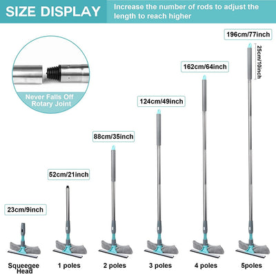  2 in 1 Window Cleaning Tool Kit with Extension Pole