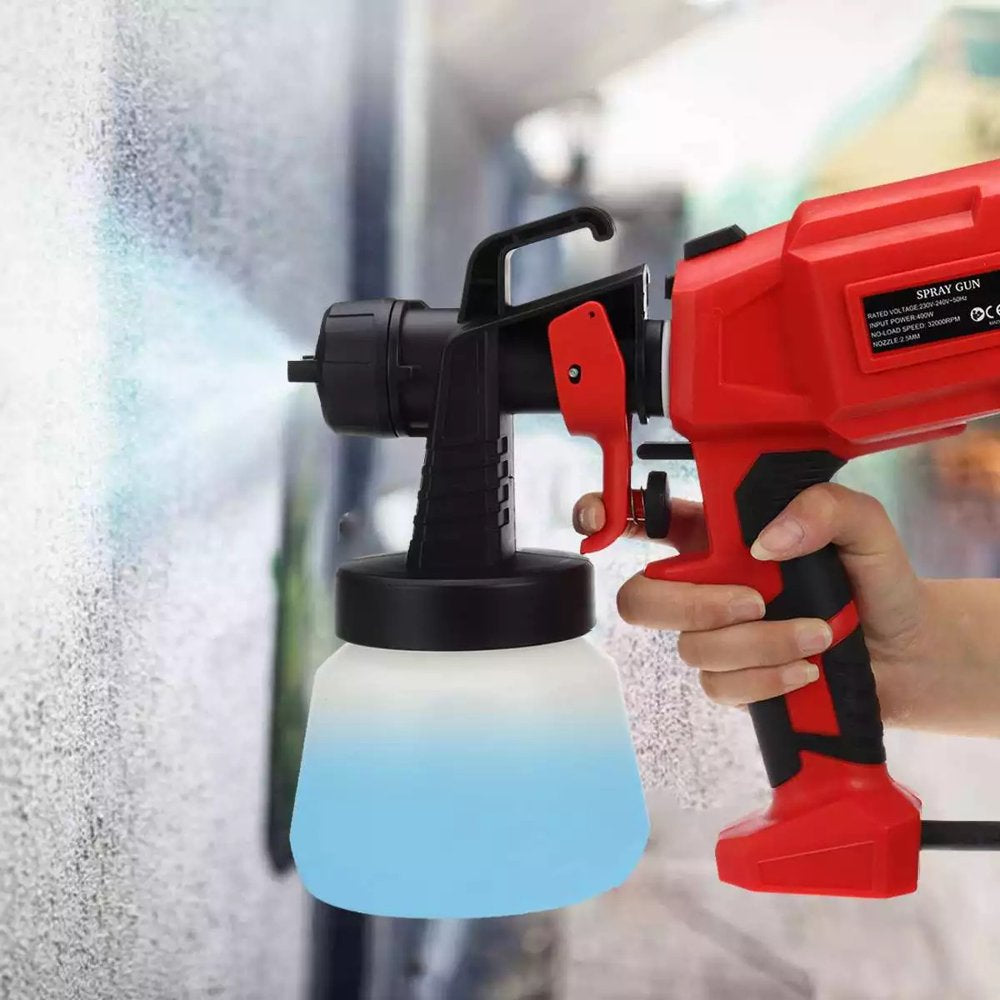 600W Paint Sprayer Gun,  800Ml Electric Airless HVLP Spray Gun with 3 Nozzles for inside / Outside