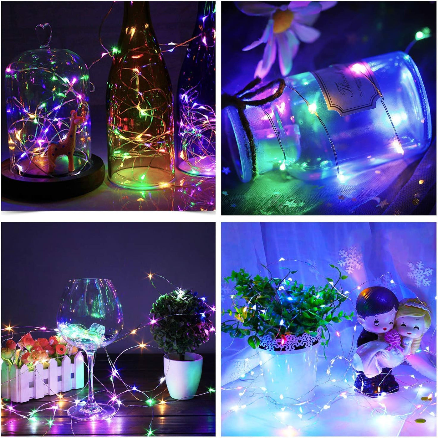  6 Packs Micro Artificial Cork Copper Wire Starry Fairy Lights, Battery Operated Lights for Bedroom, Parties, Wedding, Decoration