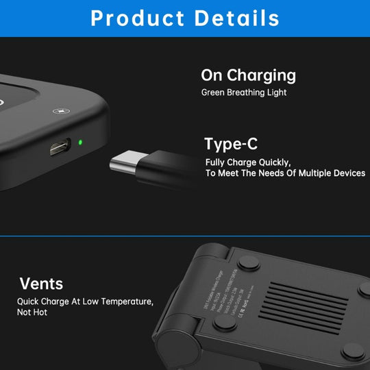 Fast Charging Dock for Iphone, Pro Max, Airpods, Iwatch, Samsung Phones 