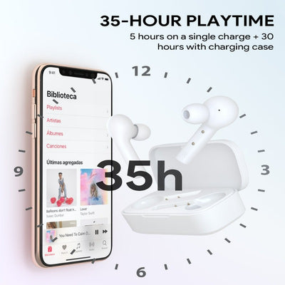  Wireless Earbuds with Wireless Charging Case 35 Hours Playtime