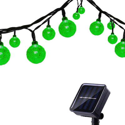  Solar Garden Lights, Outdoor String Lights with Balls, Waterproof 6m 30 LED 8 Twinkling Modes