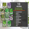 10 Herb Kit Non-GMO Growing into Thyme, Lavender, Chamomile, Dill, Chives, Cilantro, Rosemary, Basil, Parsley, Sage 