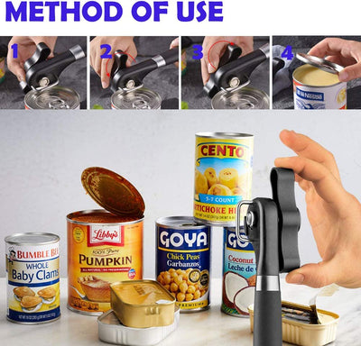 Can Opener Manual Cutting Can Opener Safe Smooth Edge Stainless Steel Ergonomic Can Opener Kitchen Restaurant