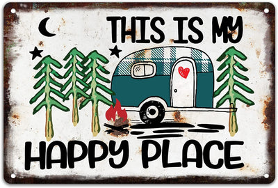 Rustic Camper Metal Tin Sign For  Rv Camping Around The Campfire 8x5.5 Inch Tin Sign