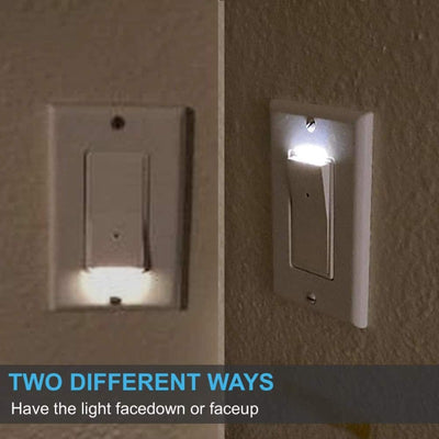 4 Pack Illuminated Light Switches, Automatic On/Off Sensor, Single Pole, 15Amp 120/277Volt, White