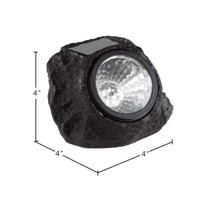  4-Piece Faux-Stone LED Solar Lights Set 