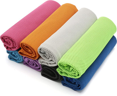 4 Packs Cooling Towel (40"x 12"), Ice Towel, Microfiber Towel, Soft Breathable Chilly Towel Stay Cool for Yoga, Sport, Gym, Workout, Camping, Fitness, Running, Workout & More Activities (Multicolor)