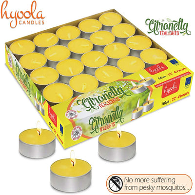 50 Pk  Indoor and Outdoor Tealight Citronella Candles 