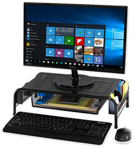 Metal Desk Monitor Stand and Desktop Organizer