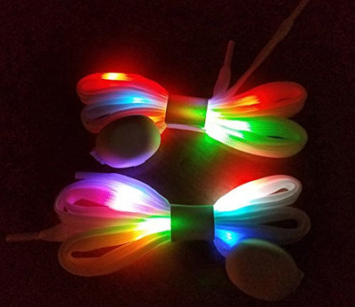 LED Light Up Shoelaces with Multicolor Flashing Led Shoe laces for Night Party Hip-hop Dancing Cycling Hiking Skatin