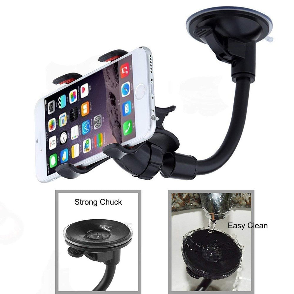 360° Car Windshield Mount Cradle Holder Stand for Mobile Cell Phones & GPS
