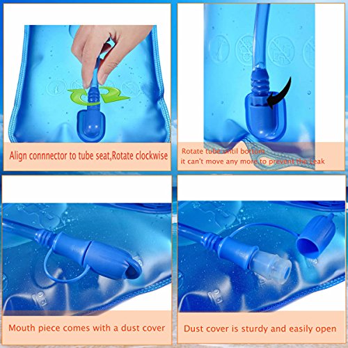 Jimugor Hydration Bladder, Water Reservoir Pack with Tube for 2/3 Liter (70/100 Oz) Backpack System
