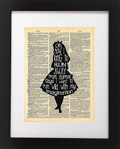 Vintage Alice in Wonderland Imagination Quote Art Print