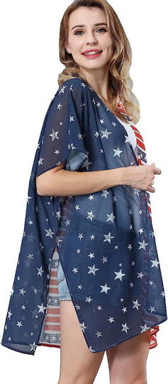  Women Floral Leaf Kimono Summer Cardigan Sheer Loose Half Sleeve Beach Shawl Chiffon Cover Up Casual Blouse Tops